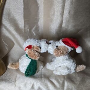🎄 Hallmark "kiss kiss"VF 7197 Kissing Pups Christmas Holidays stuffy plush 4.5"